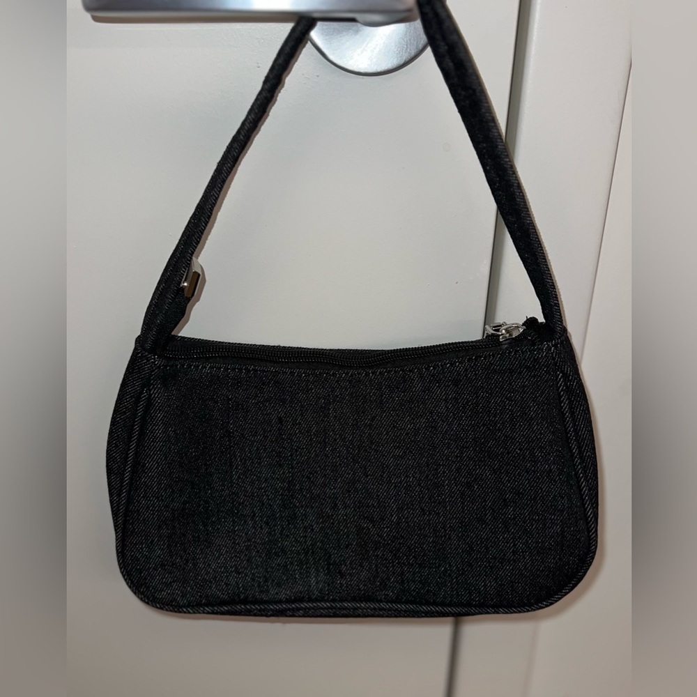 Denim Black Shoulder Bag